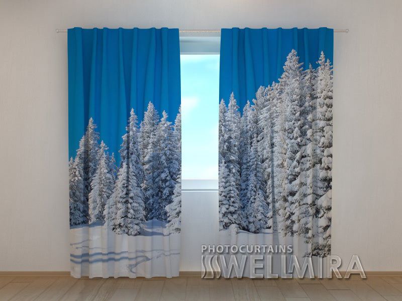 Photo Curtain  Winter in the Forest 2 - Wellmira