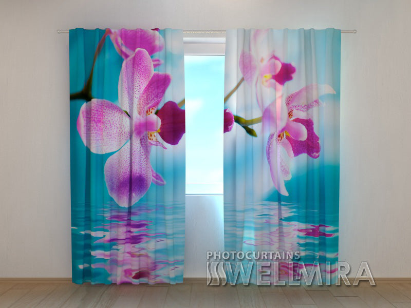 Photocurtain Skyblue Orchids - Wellmira