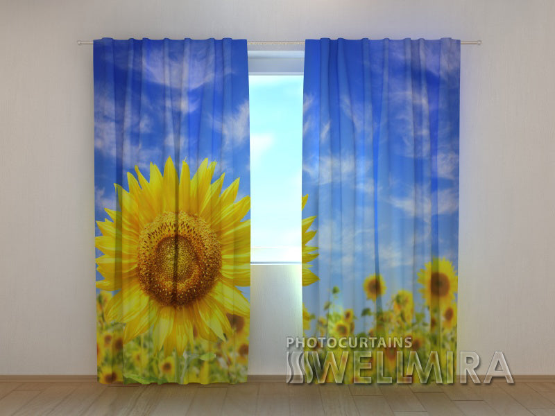 Photo Curtain Sunflower - Wellmira